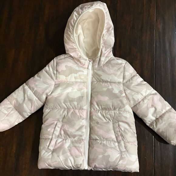 Girls Toddler Pink Camo Puffer Jacket 3T - Picture 1 of 9